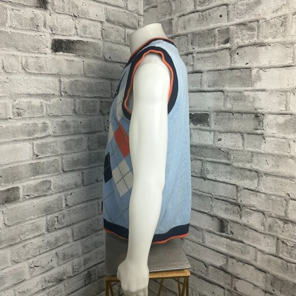 FUBU Vintage Argyle Knit V-Neck Sweater Vest - Picture 6 of 8